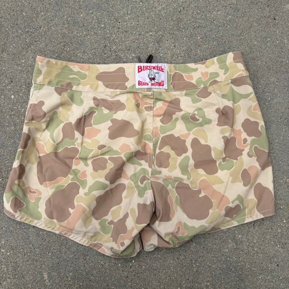 Birdwell Beach Britches Camo Button Fly Lace Tie Cargo Shorts USA Peace Size 12 - Picture 10 of 12